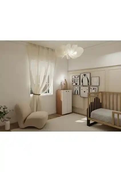 MasifMarket 2 Kapaklı Çok Amaçlı Dolap Marbella Renk Modern ve Dayanıklı Depolama Ünitesi