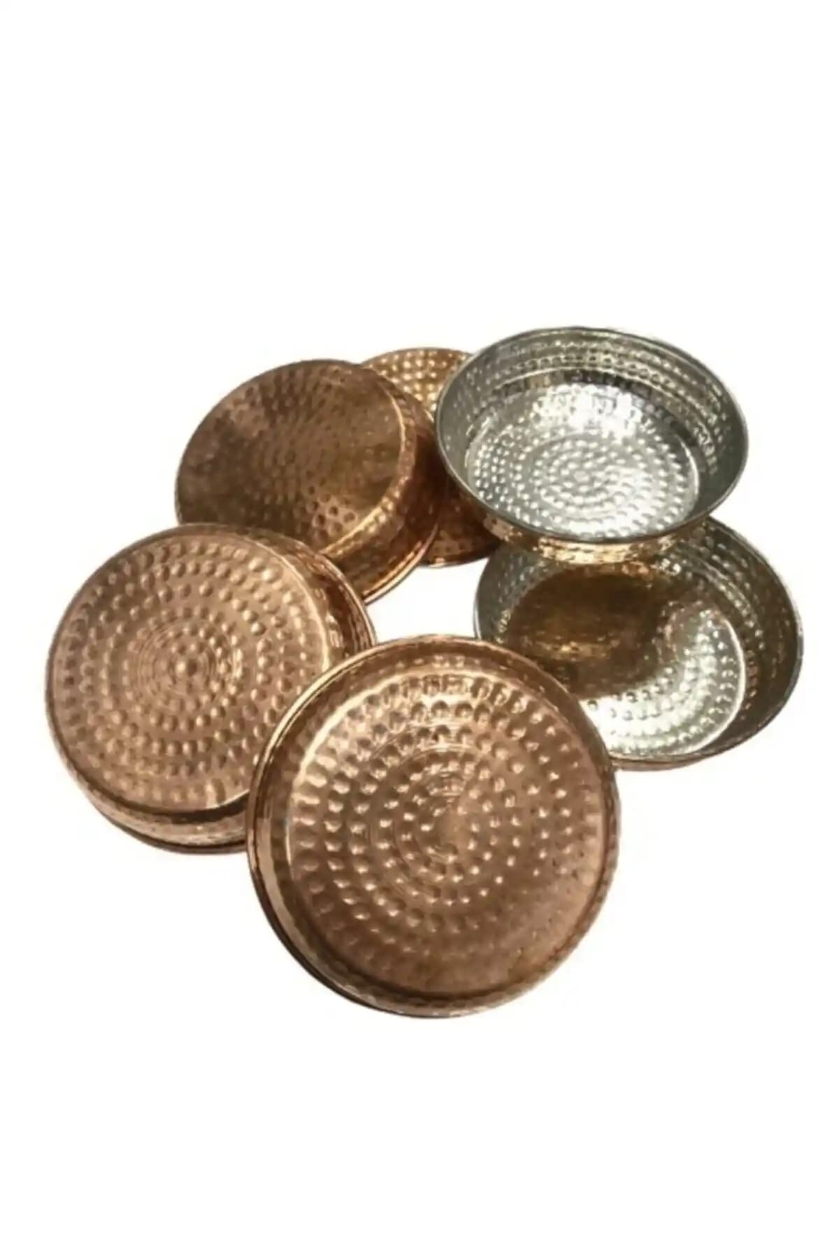 MATARMUTFAK 6'lı Bakır Çerezlik ve Sosluk Seti Şık ve Çok Amaçlı Kullanım İçin Uygun