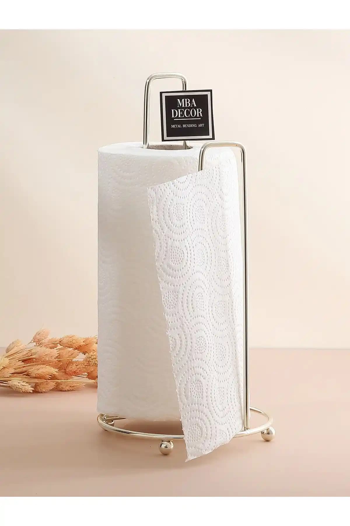 MBA Decor Metal Bending Art Gümüş Renkli Paslanmaz Çelik Peçetelik Modern Tasarım