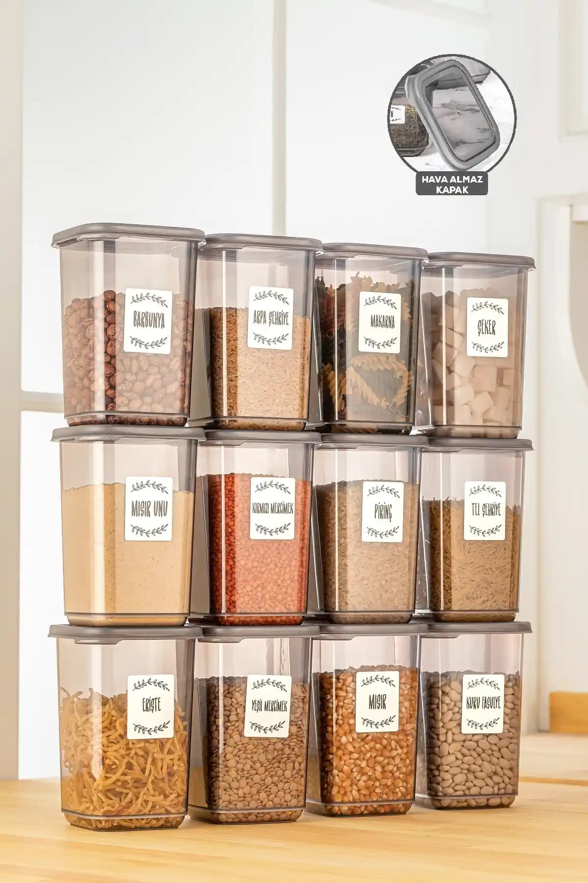 Meleni Home 12'li Büyük Boy Baharatlık Seti: Şık ve Pratik Mutfak Saklama Çözümleri