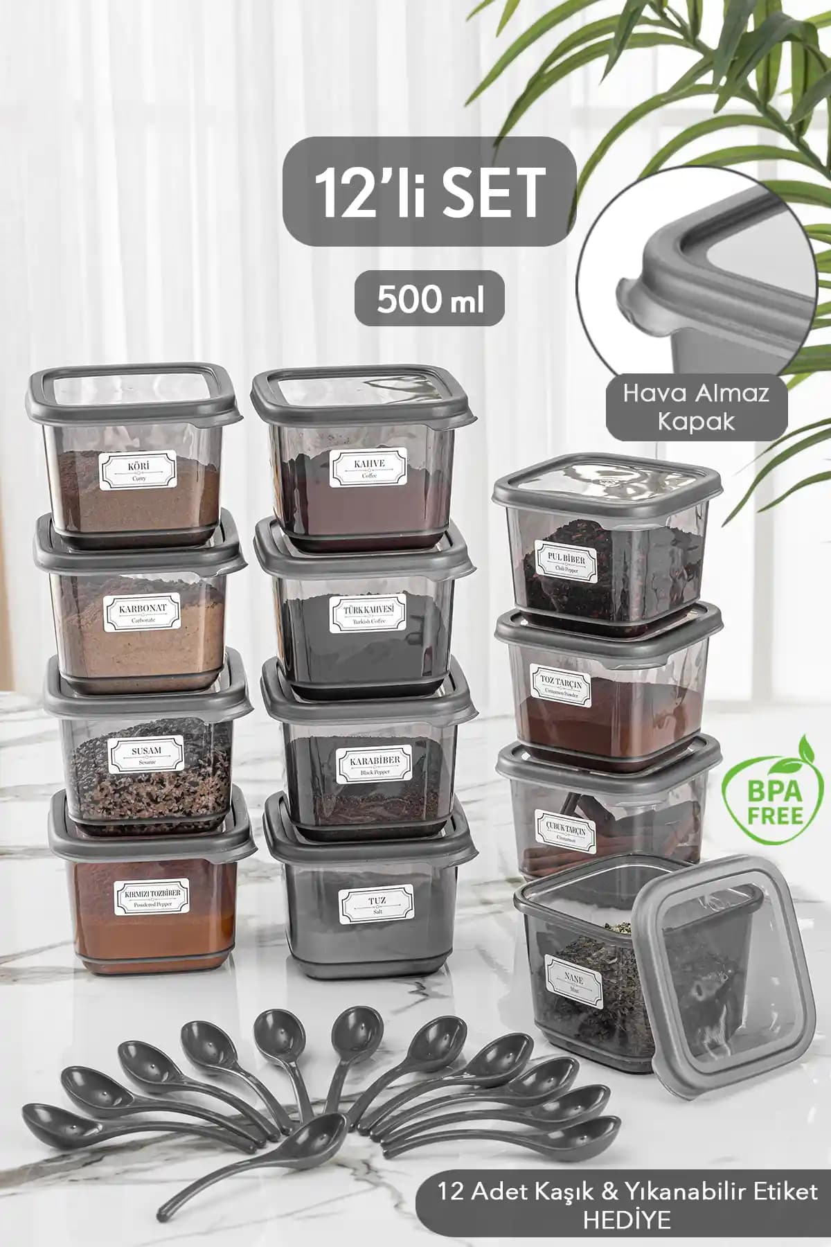 Meleni Home 12'li Saklama Kabı Seti ile Mutfak Düzeninizi Sağlamlaştırın