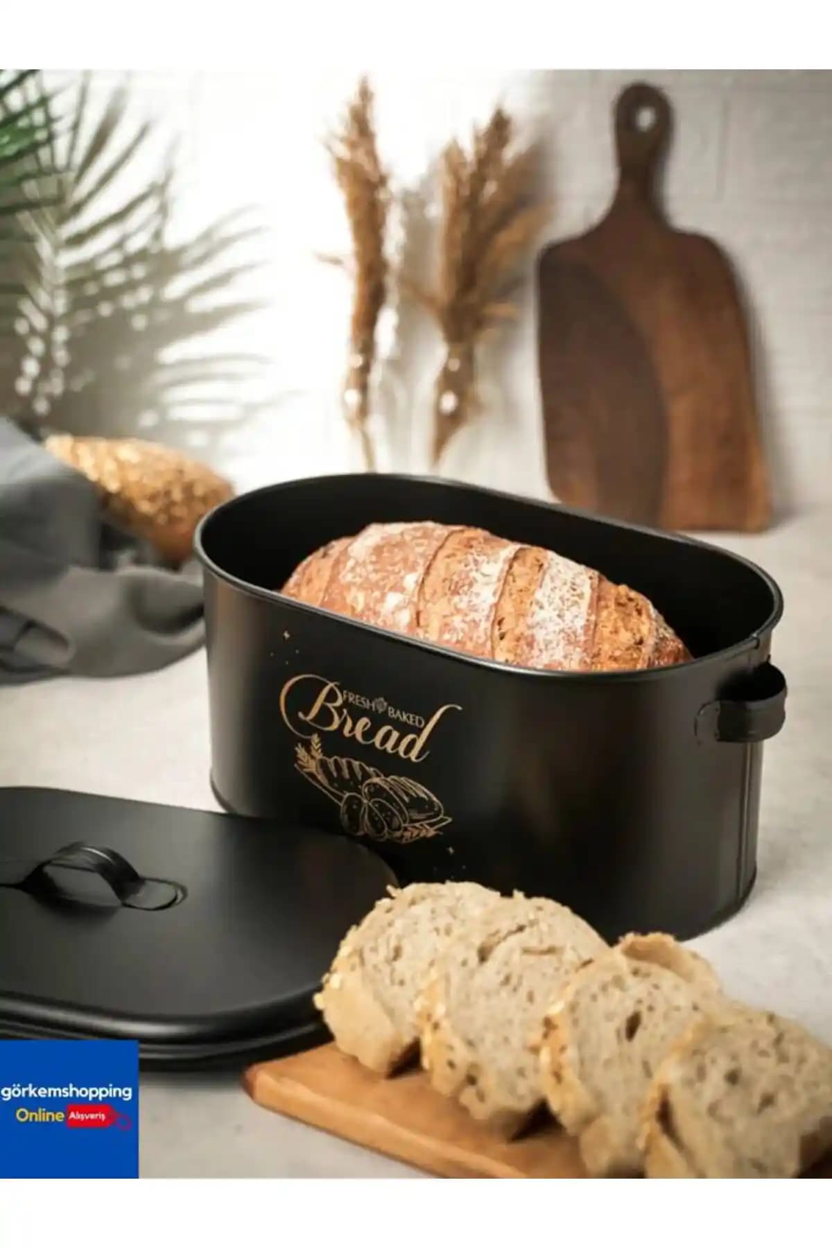 Metalshop Lüx Metal Büyük Boy Kapaklı Desenli Ekmeklik Mutfak Şıklığı ve Fonksiyonelliği Sağlar