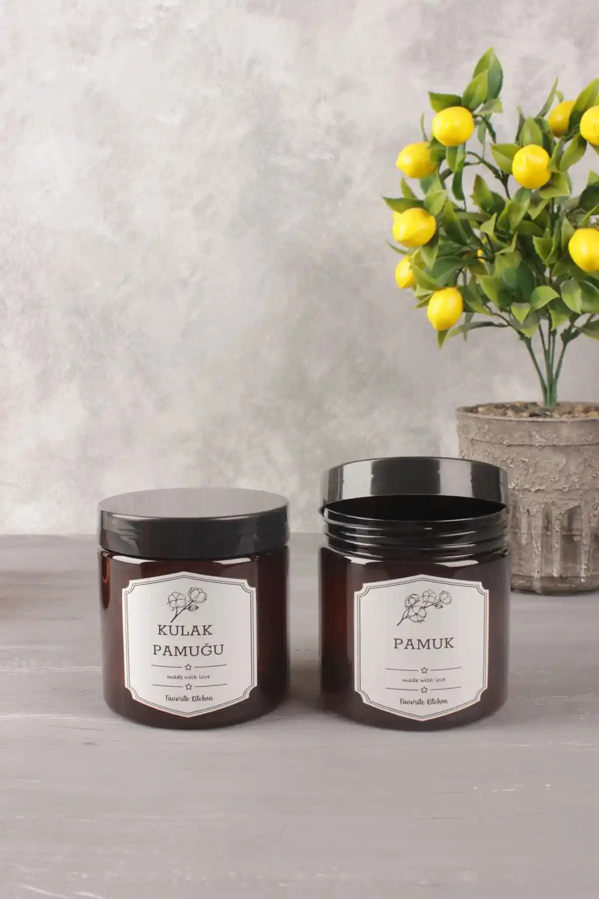 Milenay Amber Pamuk ve Kulak Pamuğu Kutusu 2'li Set Estetik ve Kullanışlı Tasarım