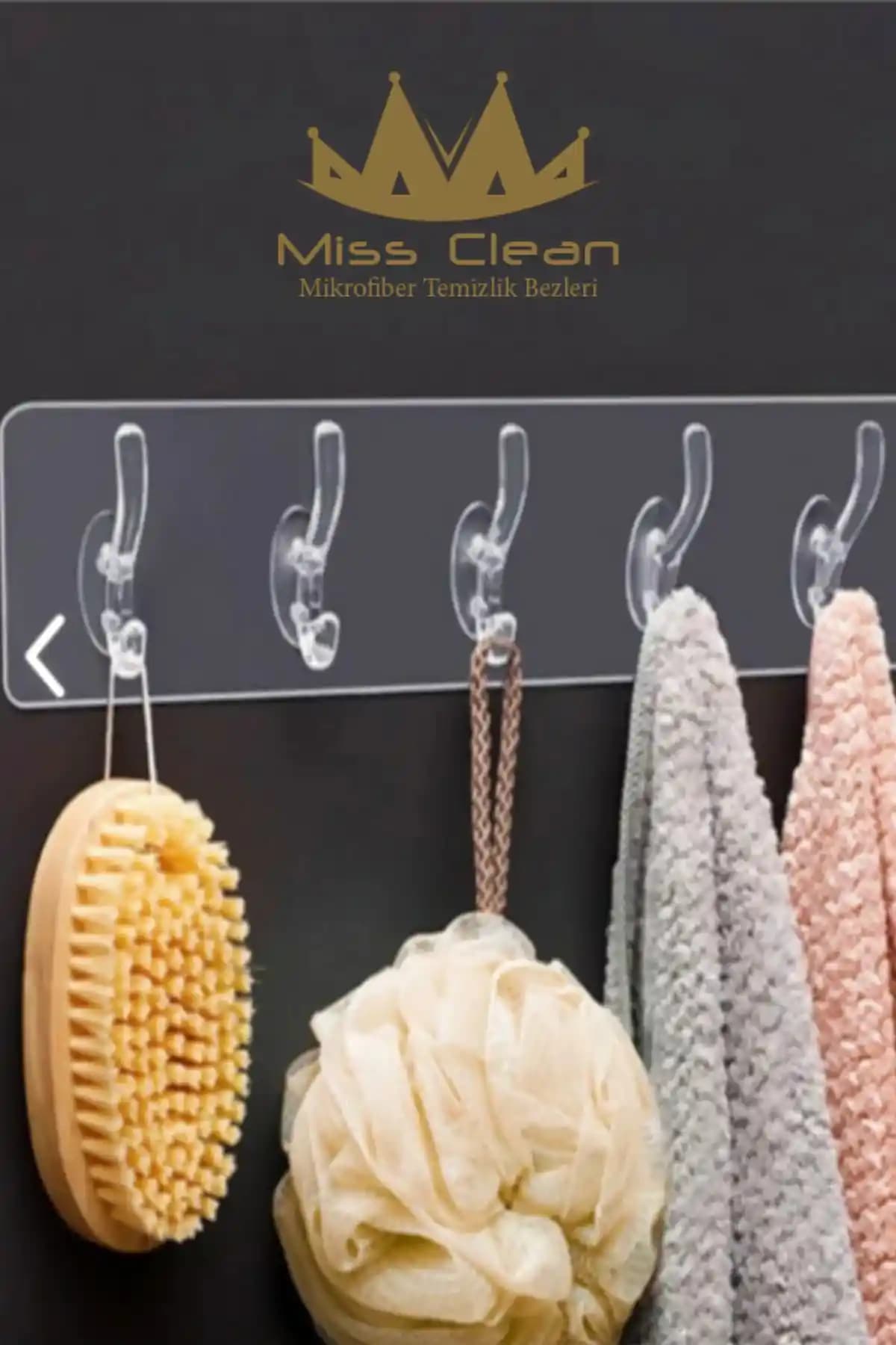 MissClean 5'li Yapışkanlı Şeffaf Duvar Askısı: Pratik ve Güçlü Düzenleme Çözümü