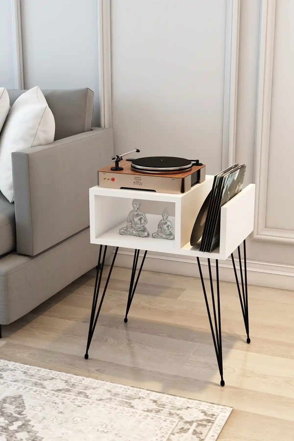 Modalanka Begonya Plak Sehpası Estetik ve Fonksiyonellik Sunan Retro Tasarım Mobilya