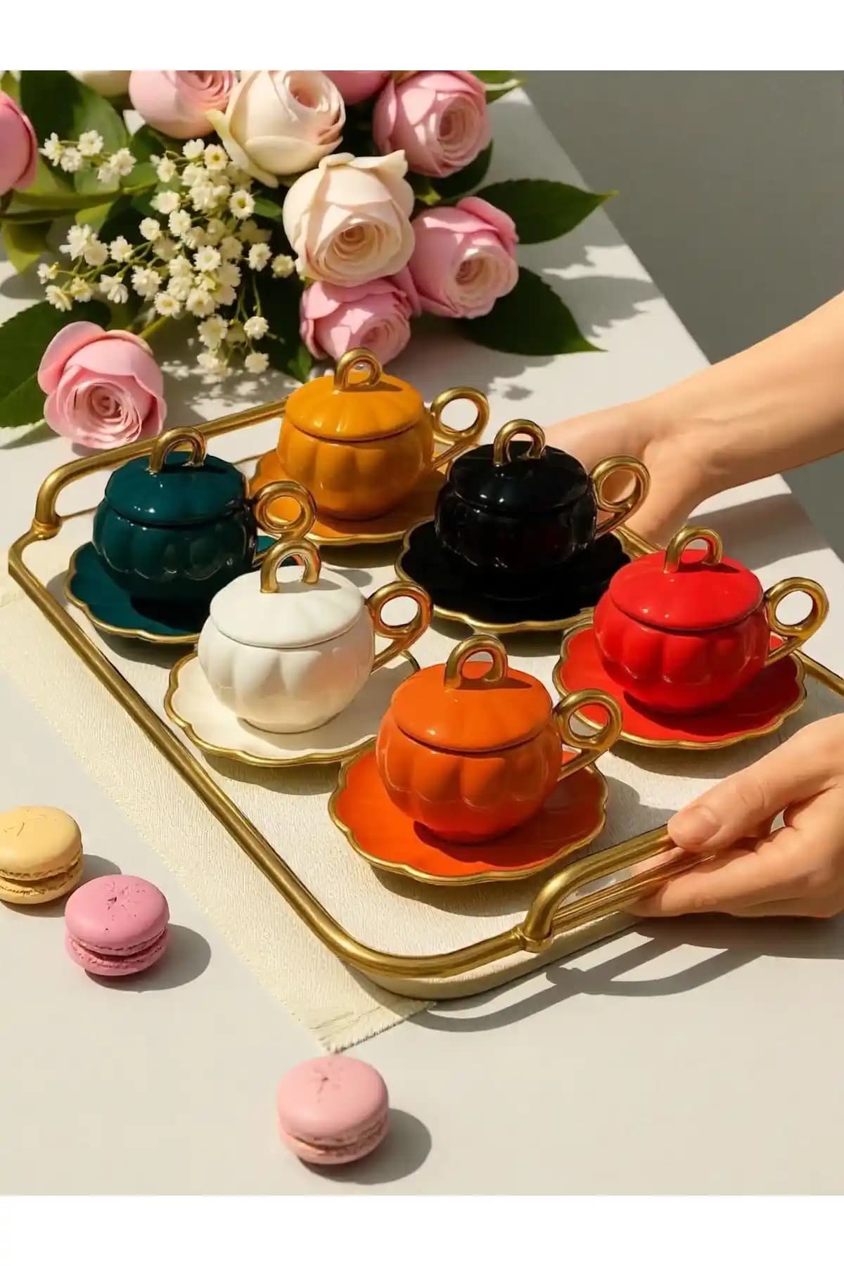 Modern 6 Kişilik Kapaklı Balkabağı Colors Türk Kahve Fincan Takımı Özellikleri ve Kullanım İpuçları