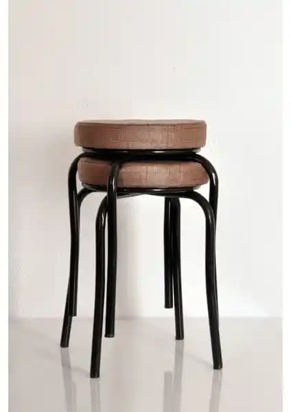 Modern ve Dayanıklı Metal Ayaklı Çiftli Mutfak Taburesi Seti - Estetik ve Fonksiyonellik