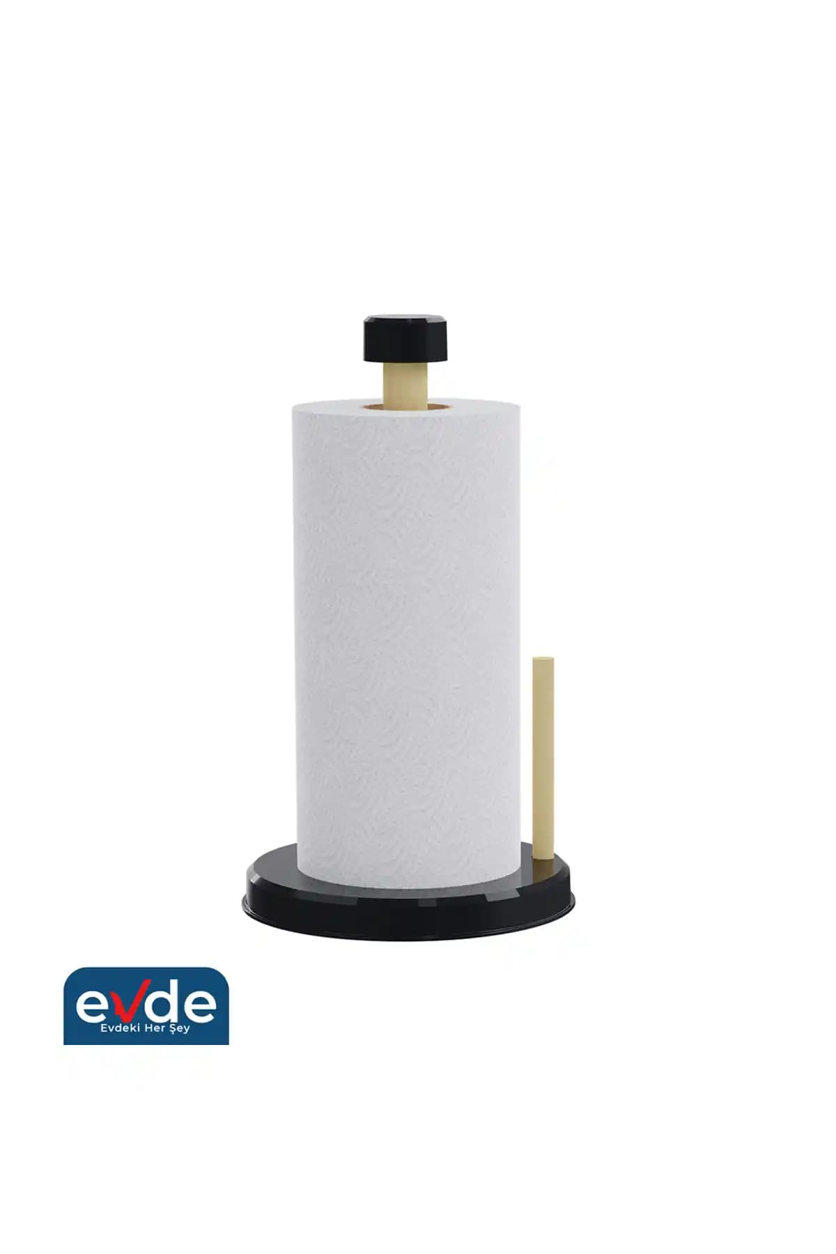 Modern ve Şık Siyah Ahşap Kağıt Havluluk Tezgah Üstü Mutfak Aksesuarı