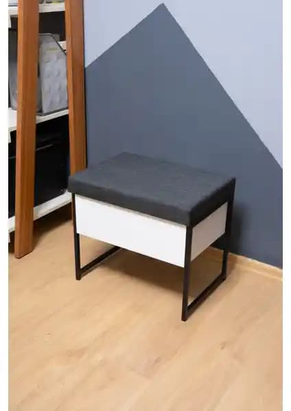 Mudesa Metal Ahşap Sandıklı Puf: Modern ve Çok Amaçlı Ev Oturma ve Saklama Çözümü