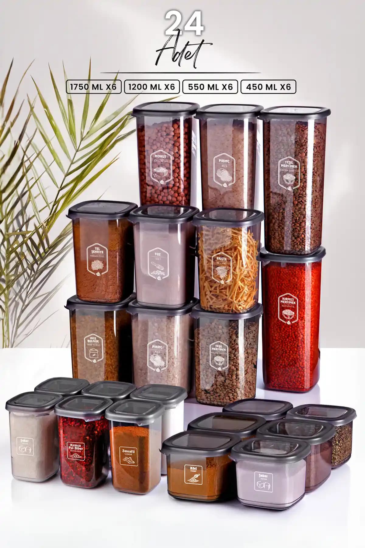 Mutfak Düzeni ve Gıda Tazeliği İçin 24'lü Modern Saklama Kabı Seti