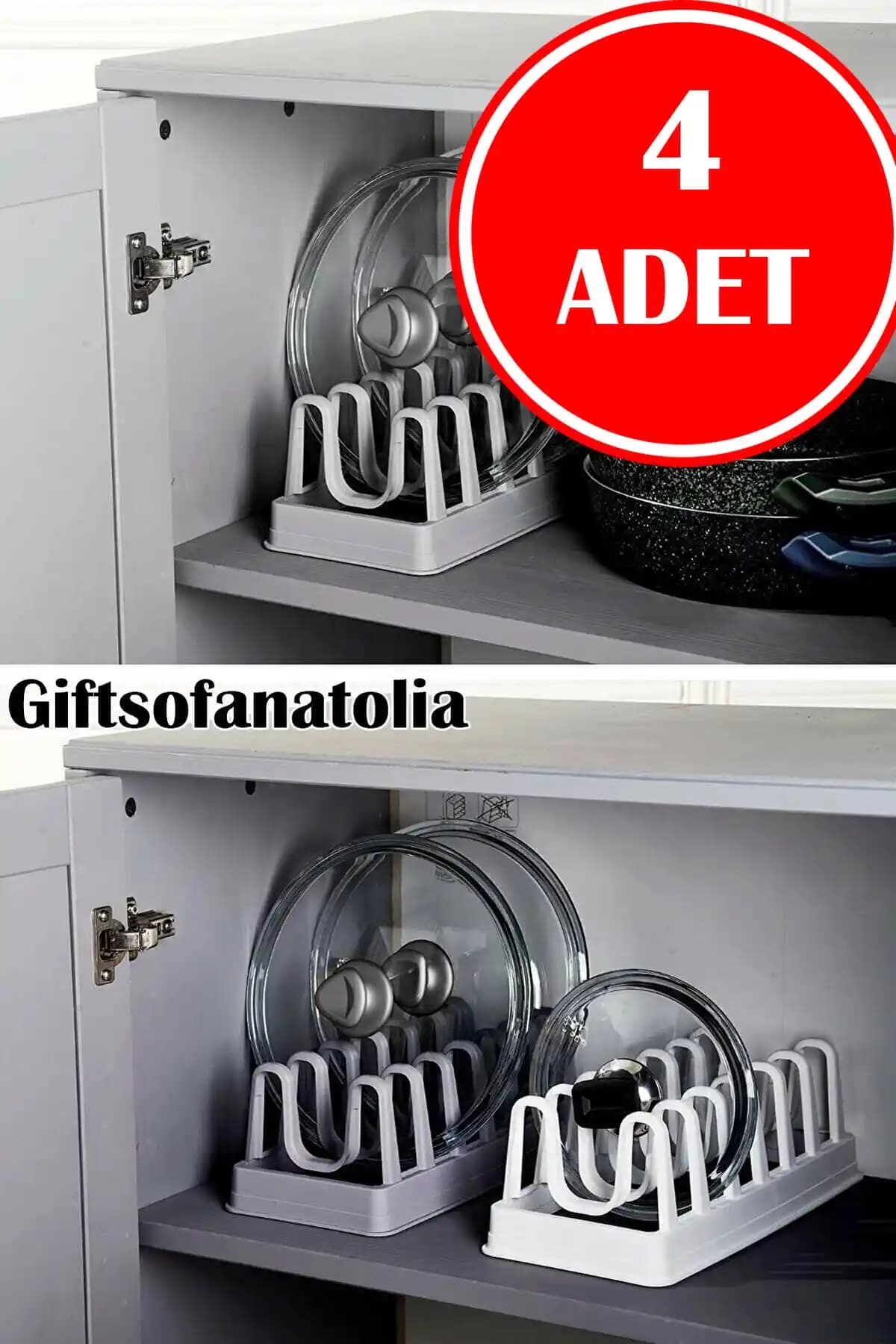 Mutfak Düzenini Geliştiren Giftsofanatolia 4'lü Tencere Kapağı Organizeri Özellikleri