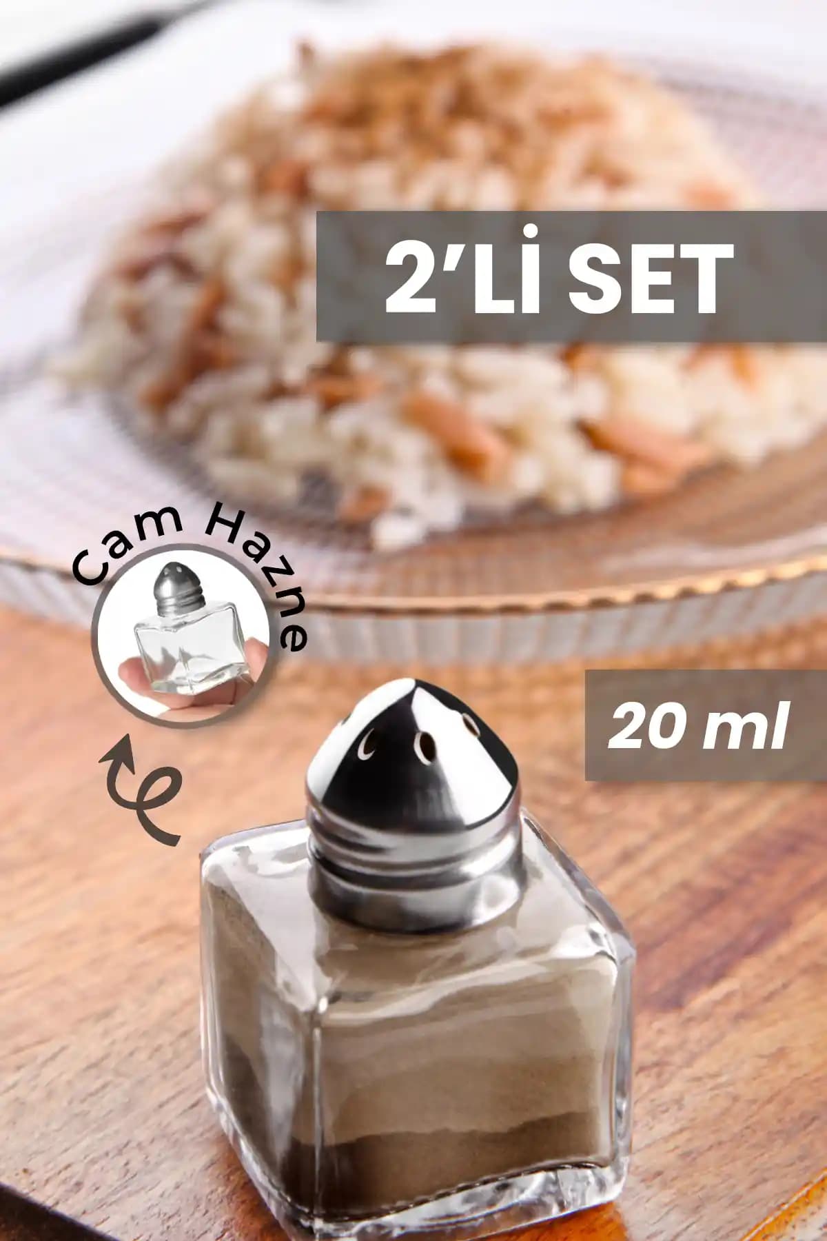 MYBOX Stella Cam Tuzluk ve Baharatlık Seti Şık ve Pratik Mutfak Aksesuarı