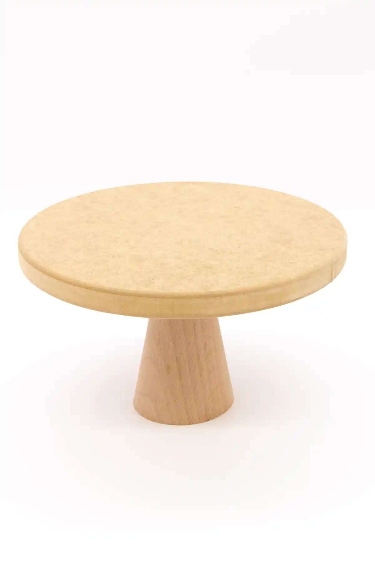 Neşeli Ahşap 23 cm Ayaklı Pasta Sunumluğu Modern ve Dayanıklı Tasarım