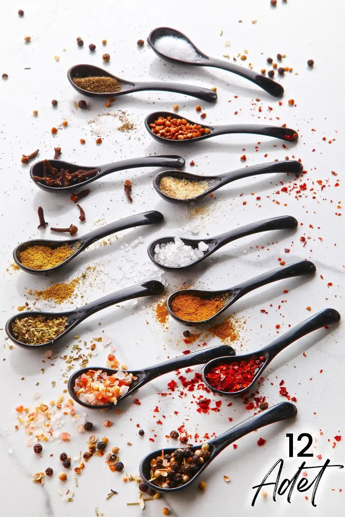 NESS HOME 12'li Siyah Servis ve Baharat Kaşığı Seti Pratik ve Şık Mutfak Gereçleri