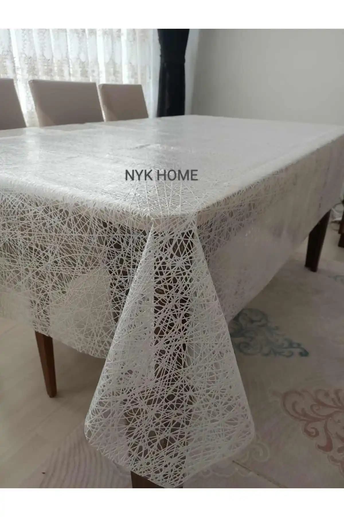 NYK HOME Hasır Desen Lüks PVC Silinebilir Masa Örtüsü ile Şık ve Dayanıklı Dekorasyon