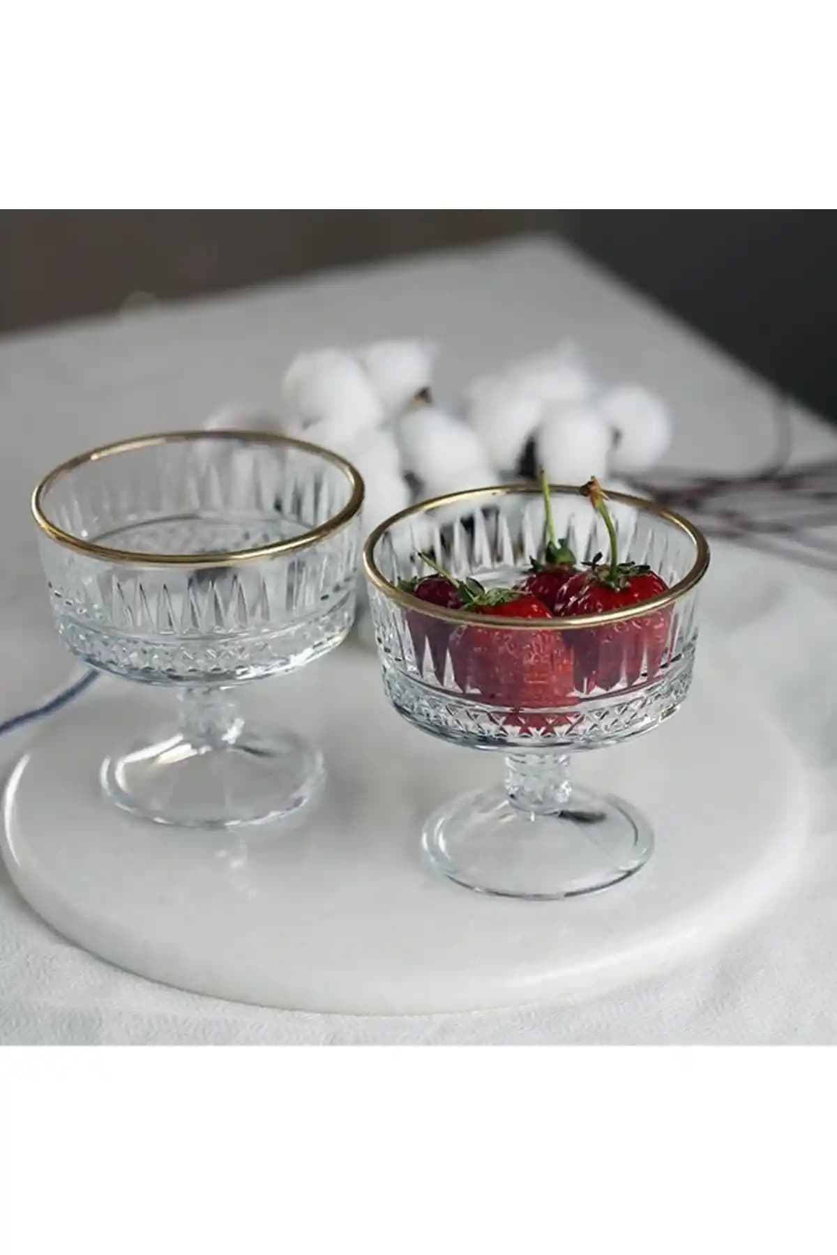 Paşabahçe Elyisa 6'lı Gold Ayaklı Dondurma Kase Sunumluk Şık ve Dayanıklı Tasarım