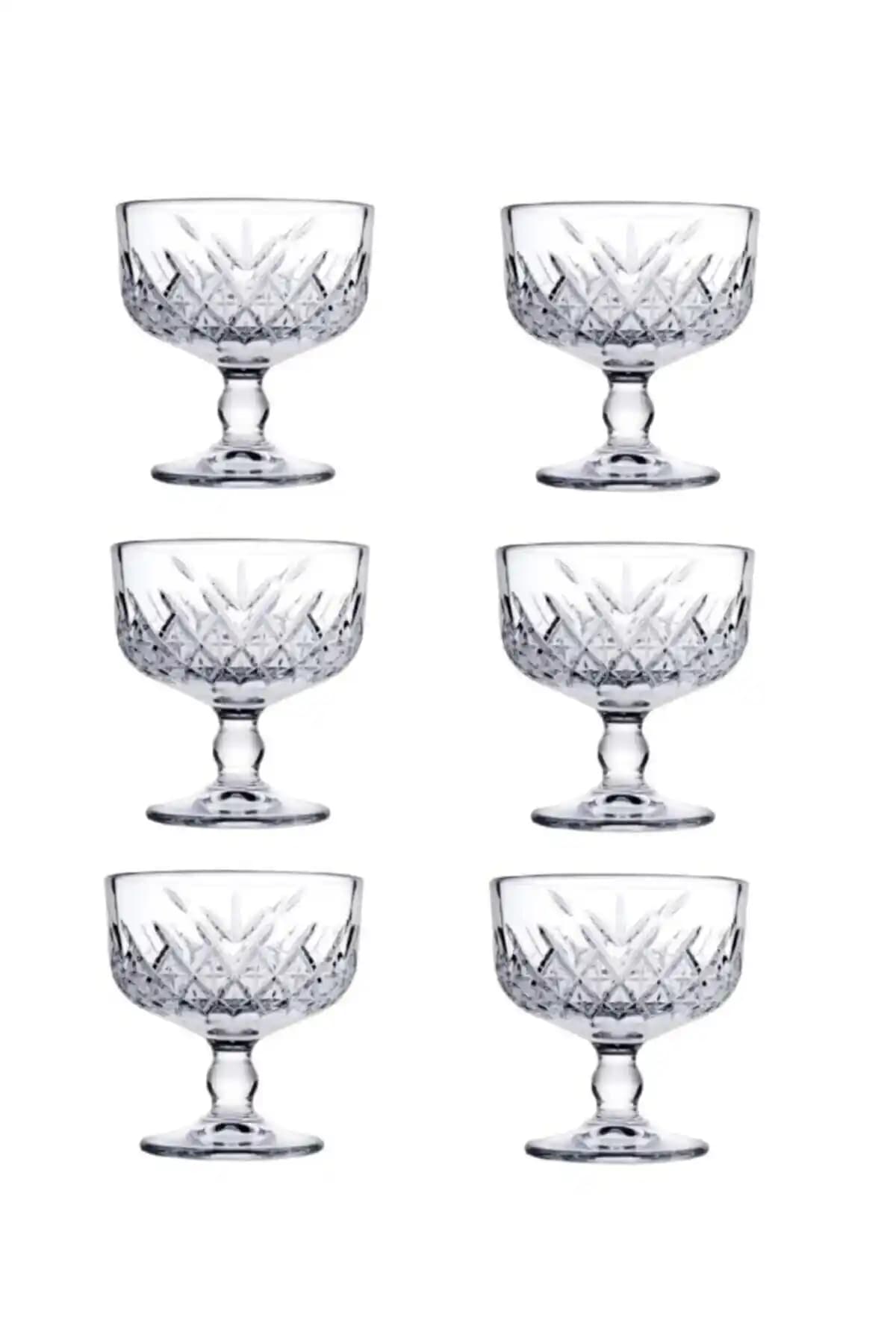 Paşabahçe Timeless Ayaklı Dondurmalık Seti 6'lı şık ve dayanıklı cam ürünler