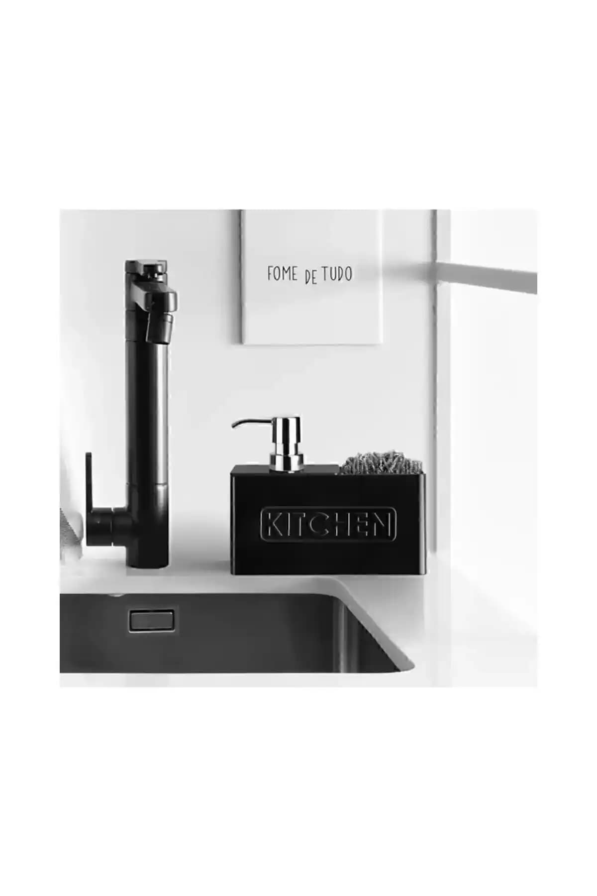 Perotti Kitchen Siyah Sıvı Sabunluk Modern ve Şık Tasarımıyla Mutfak ve Banyo İçin Uygun