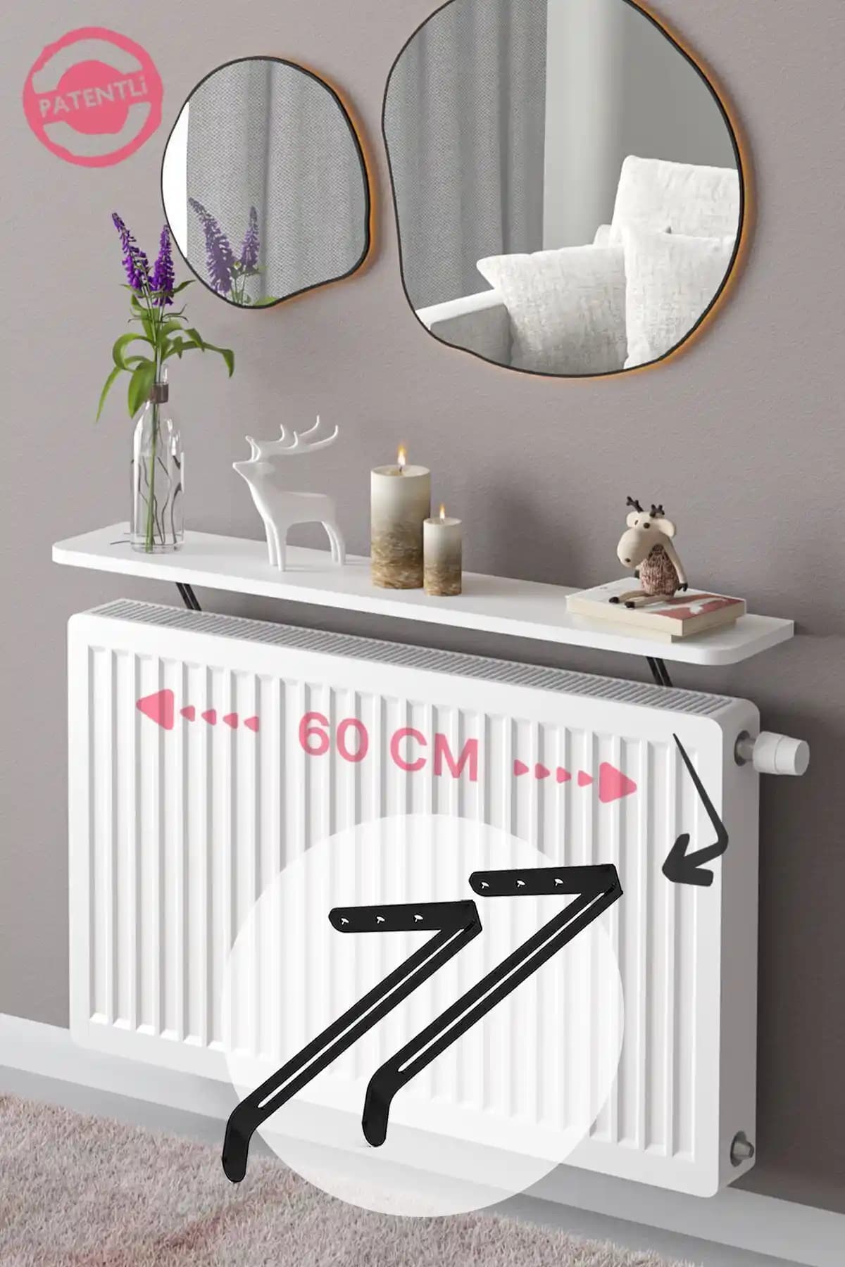 Petek Üstü Estetik ve Fonksiyonel Metal Raf ile Odanızı Yenileyin