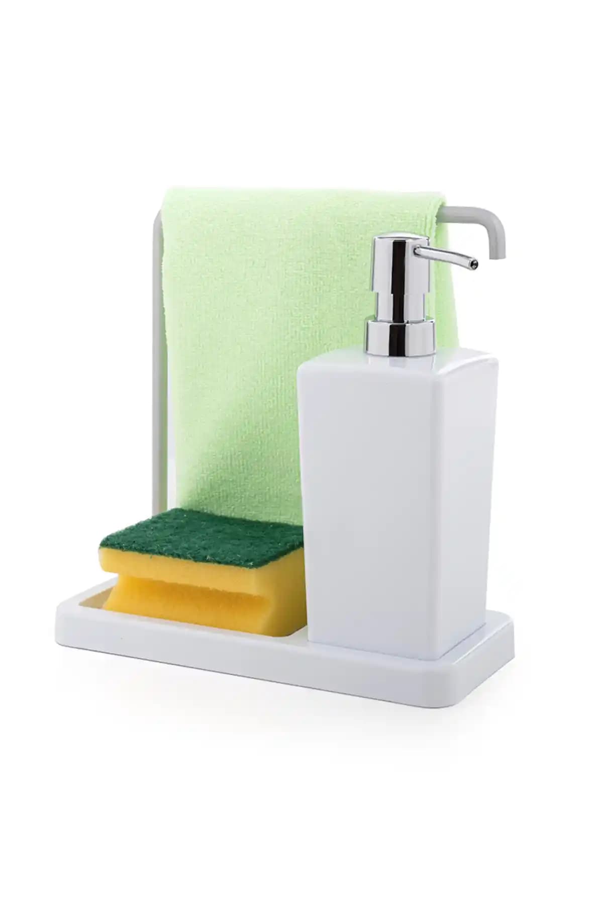 Prima Nova Luna Paslanmaz Aluminyum Askılı Mutfak Sıvı Sabunluk Şık ve Kullanışlı Tasarım