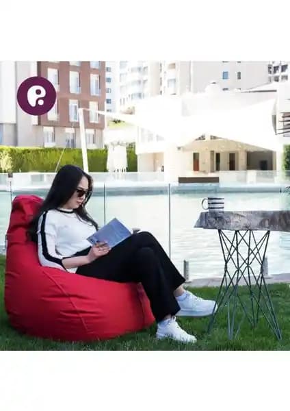 Pufumo Damla Armut Koltuk Kırmızı Modern Oturma Ünitesi Estetik ve Dayanıklı