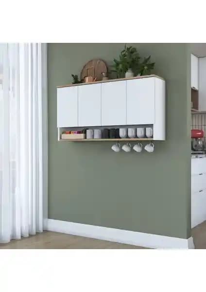 Rani JE198 Kahve Köşesi Çok Amaçlı Dolap Üst Modül Modern Tasarım ve Fonksiyonellik