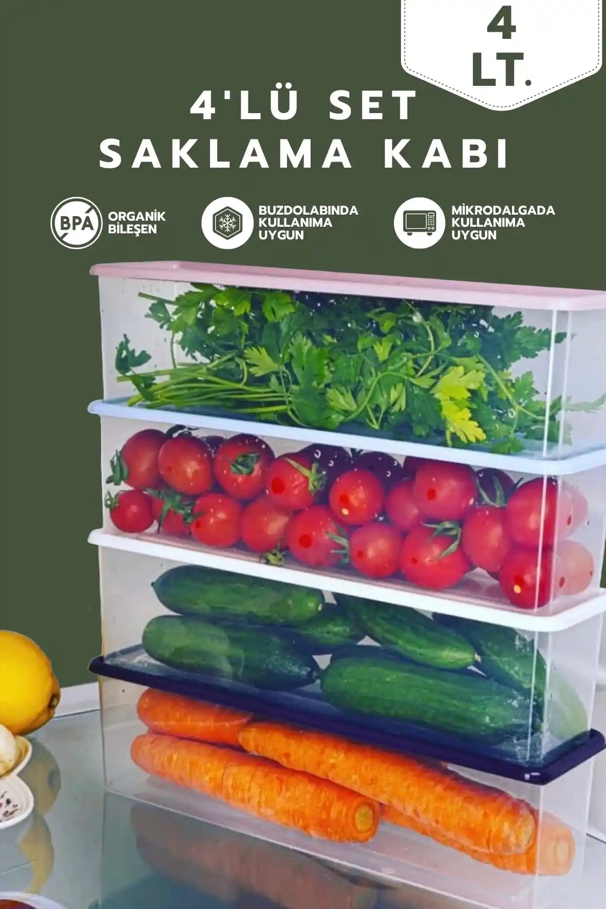Ray Plastik 4'lü Dar Uzun Saklama Kabı Seti 1,5 Litre Pratik ve Güvenilir Mutfak Çözümü