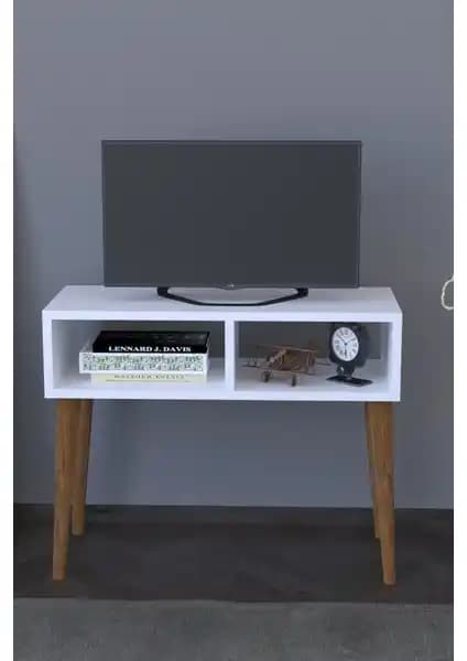 Remaks Retro Beyaz TV Sehpası Ünitesi Modern Tasarım ve Güvenilirlik Özellikleri