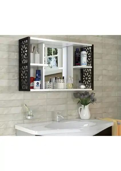 Remaks Terek Aynalı Siyah Banyo Dolabı Modern ve Fonksiyonel Tasarım Özellikleri