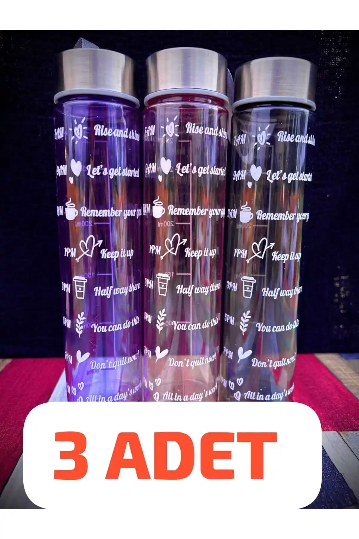 Rengarenk Şeffaf Motivasyonel Su Matarası: Sağlıklı ve Şık Tasarım Çözümü