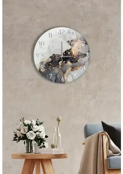 Saban Çap 27cm Siyah Yalızlı Cam Duvar Saati Dekorasyon ve Fonksiyonellik İçin Uygun