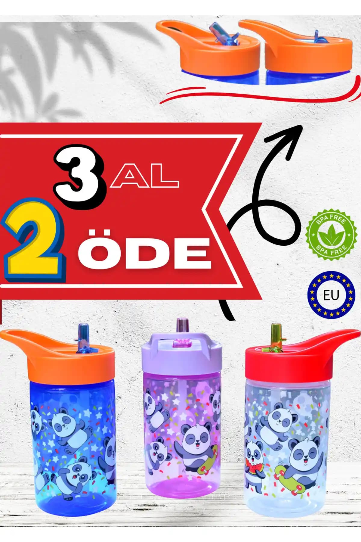 Sağlıklı ve Güvenli Çocuklar İçin Renkli BPA Free Su Şişesi ve Matara Seti