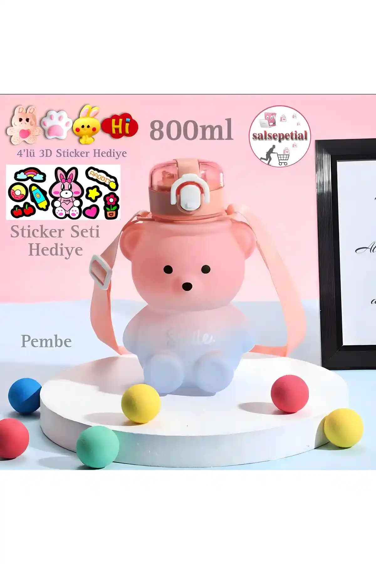 Salsepetial Ayıcık Su Matarası: Güvenli ve Sevimli Tasarımıyla Günlük Kullanım İçin Idealdir