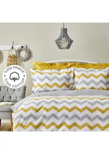 Sarah Anderson Fun Zigzag %100 Pamuk Çift Kişilik Nevresim Takımı Modern ve Şık Tasarım