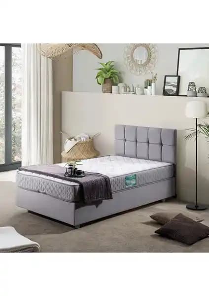 Setay Berlin Tek Kişilik Baza Başlık Comfort Yatak Seti Açık Gri Modern Tasarım