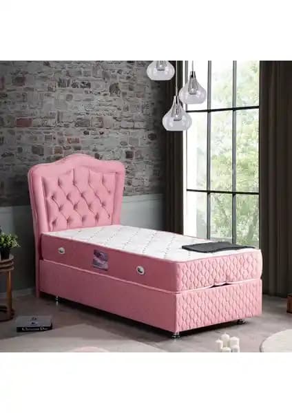 Setay Camelli Pembe Tek Kişilik Baza Başlık Seti Modern ve Şık Tasarımıyla Odalara Canlılık Katar