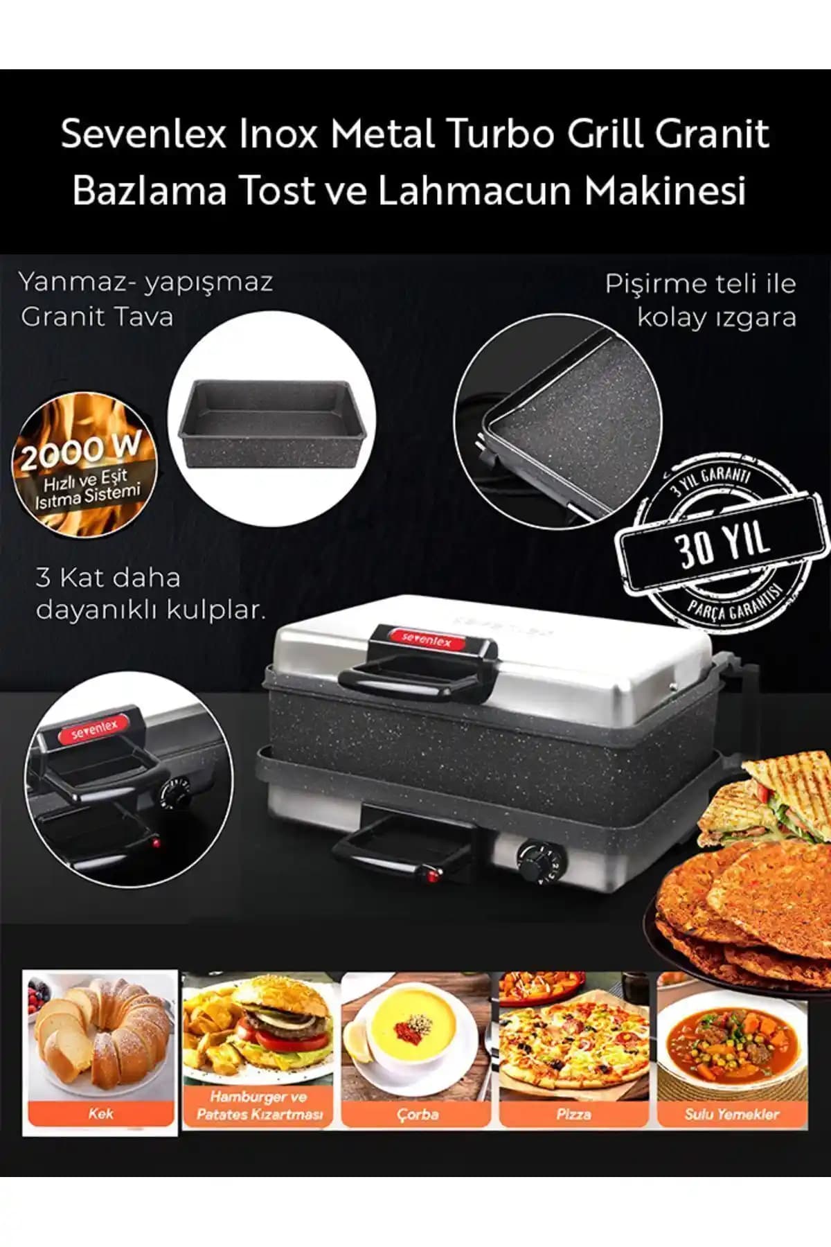 Sevenlex Çok Amaçlı Tost Lahmacun Ekmek Bazlama ve Izgara Makinesi İnceleme ve Kullanıcı Yorumları
