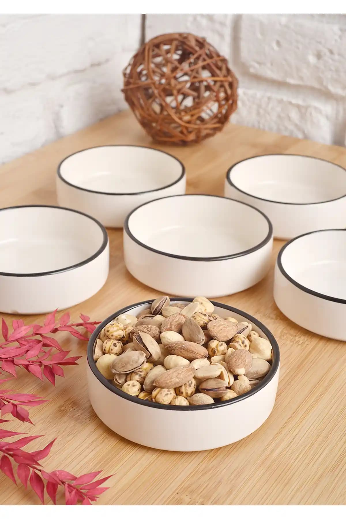 ShoppingPortal Tokyo 6'lı Çerezlik ve Kahvaltılık Seti Siyah Modern Tasarım ve Doğal Malzeme