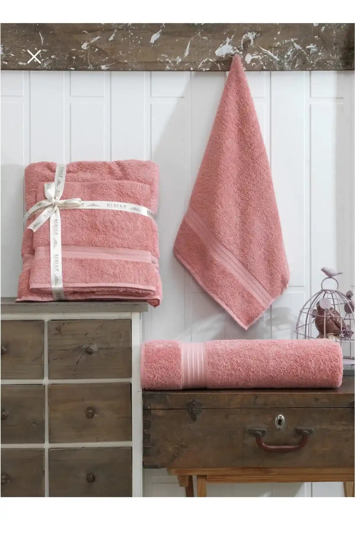 ŞİLAY HOME Somon Renkli Battal Boy Banyo Havlu Seti Yüksek Kalite ve Şıklık Sunar