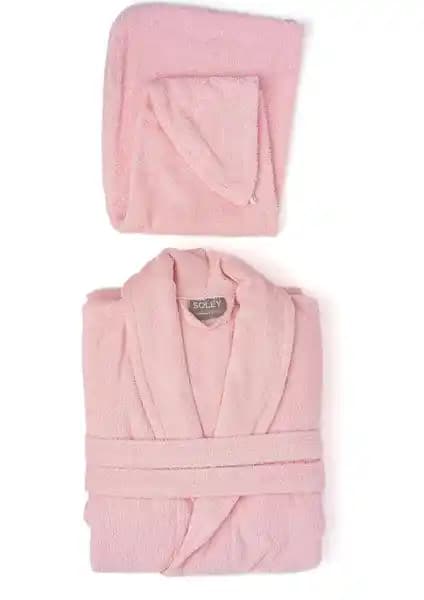 Soley Mayda Yüksek Kaliteli Pamuklu Kadın Bornoz Seti Şıklık ve Konfor Bir Arada