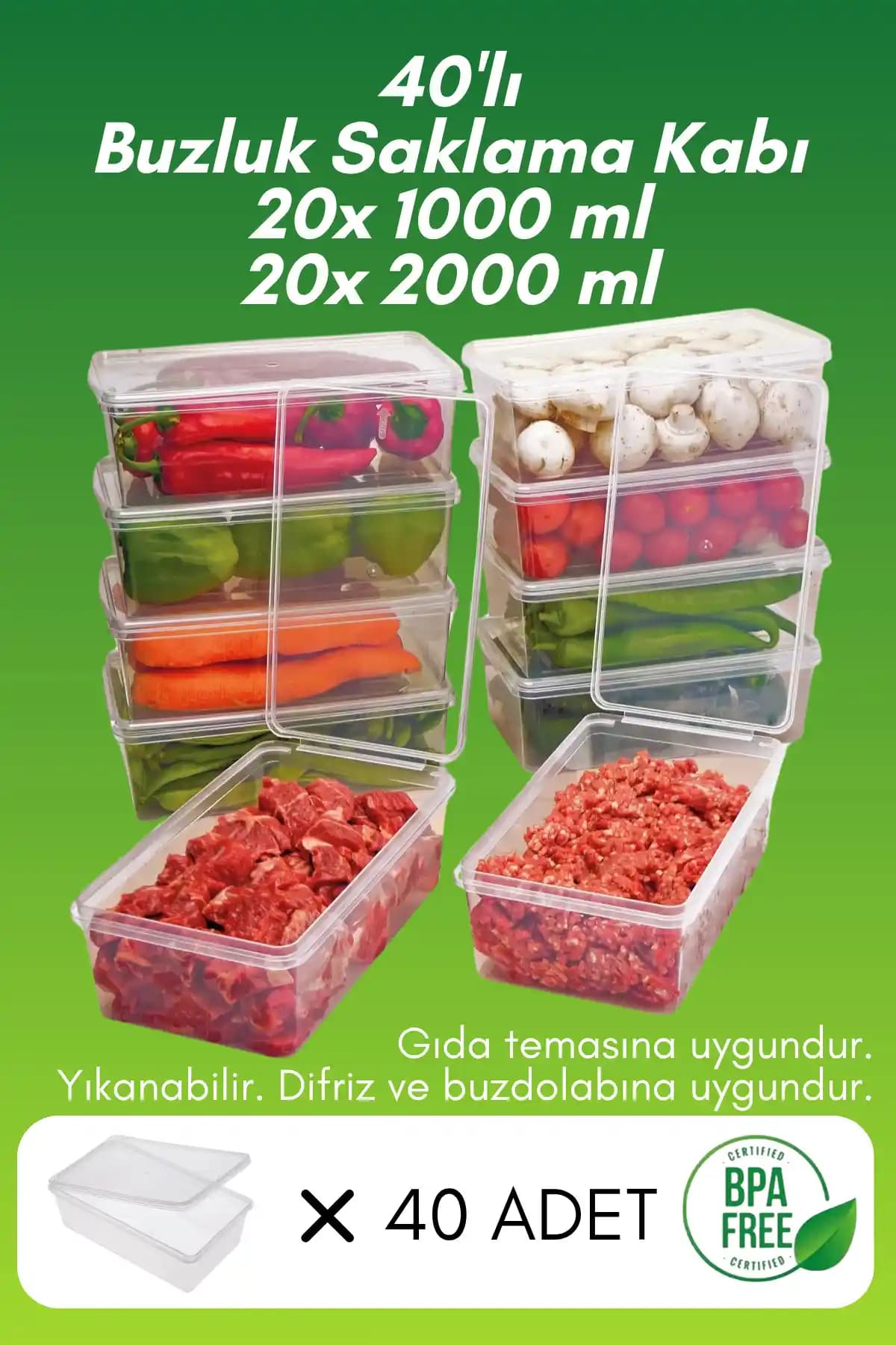SUPERCUPP Plastik Saklama Kabı Seti 48 Parça Hava Geçirmez ve Mikrodalga Uyumlu