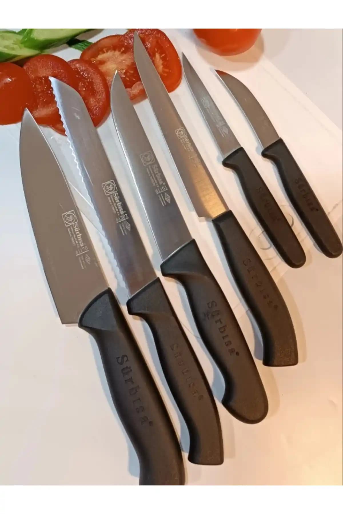 Sürbisa 6 Parça Siyah Mutfak Bıçak Seti ile Mutfakta Verimliliği Artırın