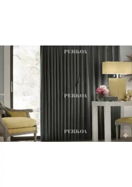 Taç PERKOA Antrasit Renk Blackout Fon Perde Modern ve Fonksiyonel Tasarımıyla Mekanlara Şıklık Katar