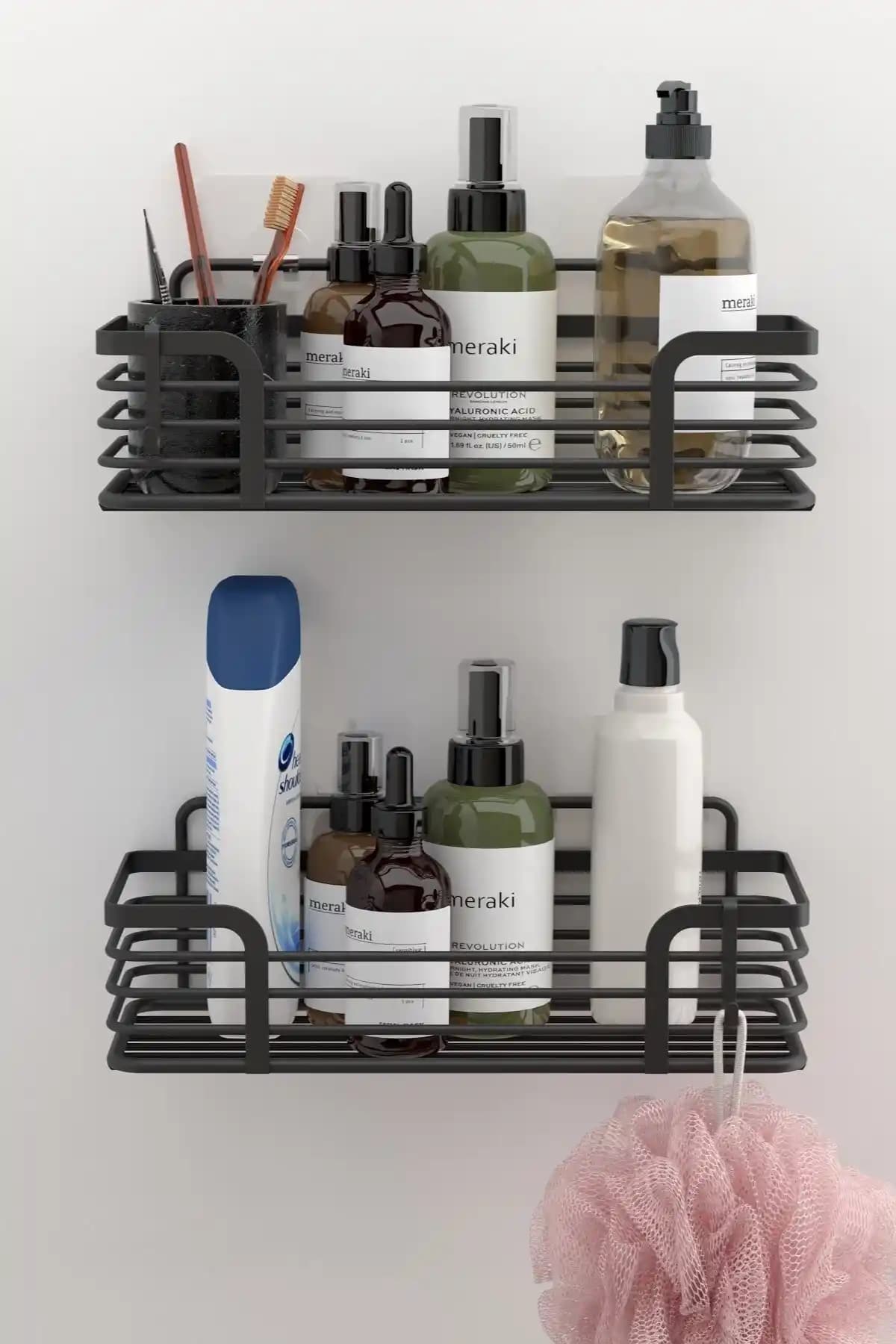 Teknotel Banyo Düzenleyici Raf Seti Modern ve Pratik Montajsız Depolama Çözümü