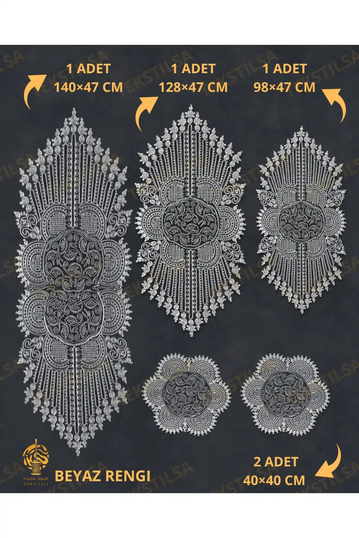 Tekstilsa Lüks Salon Masa Örtüsü Seti Zarif Tasarım ve Dayanıklılık Özellikleriyle