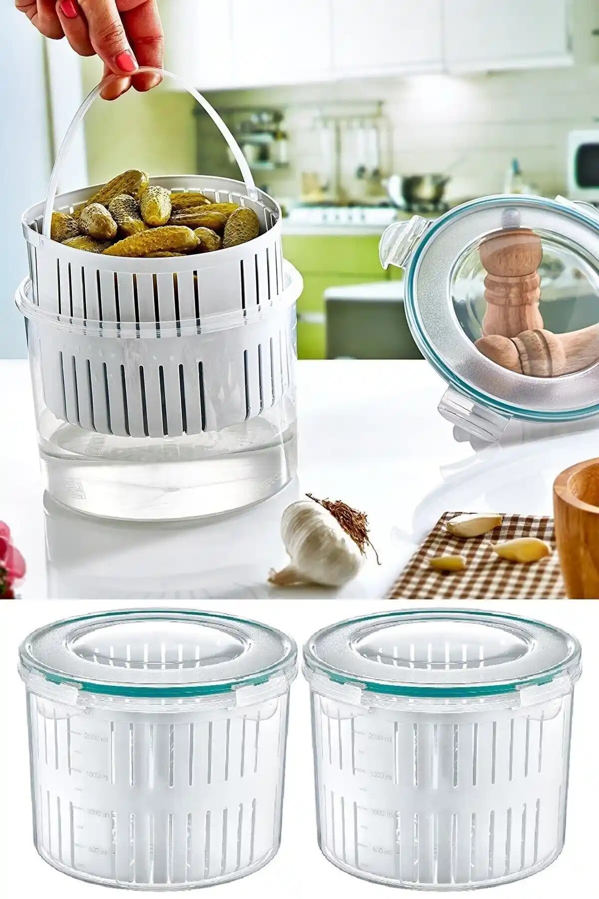 TEMMUZ HOME Büyük Boy Süzgeçli Turşuluk ve Saklama Kabı Seti Detaylı İnceleme