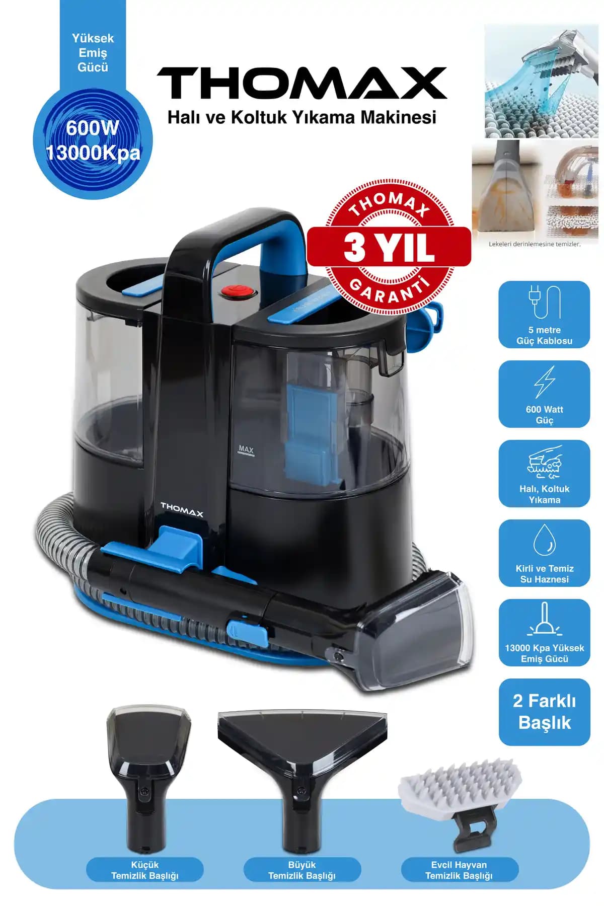 THOMAX Koltuk ve Halı Yıkama Makinesi: Güçlü ve Çok Yönlü Temizlik Çözümü
