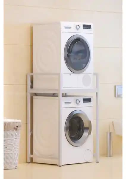 Tolia Home Çamaşır ve Kurutma Makinası Rafı Modern Banyolar İçin Dayanıklı ve Pratik Tasarım