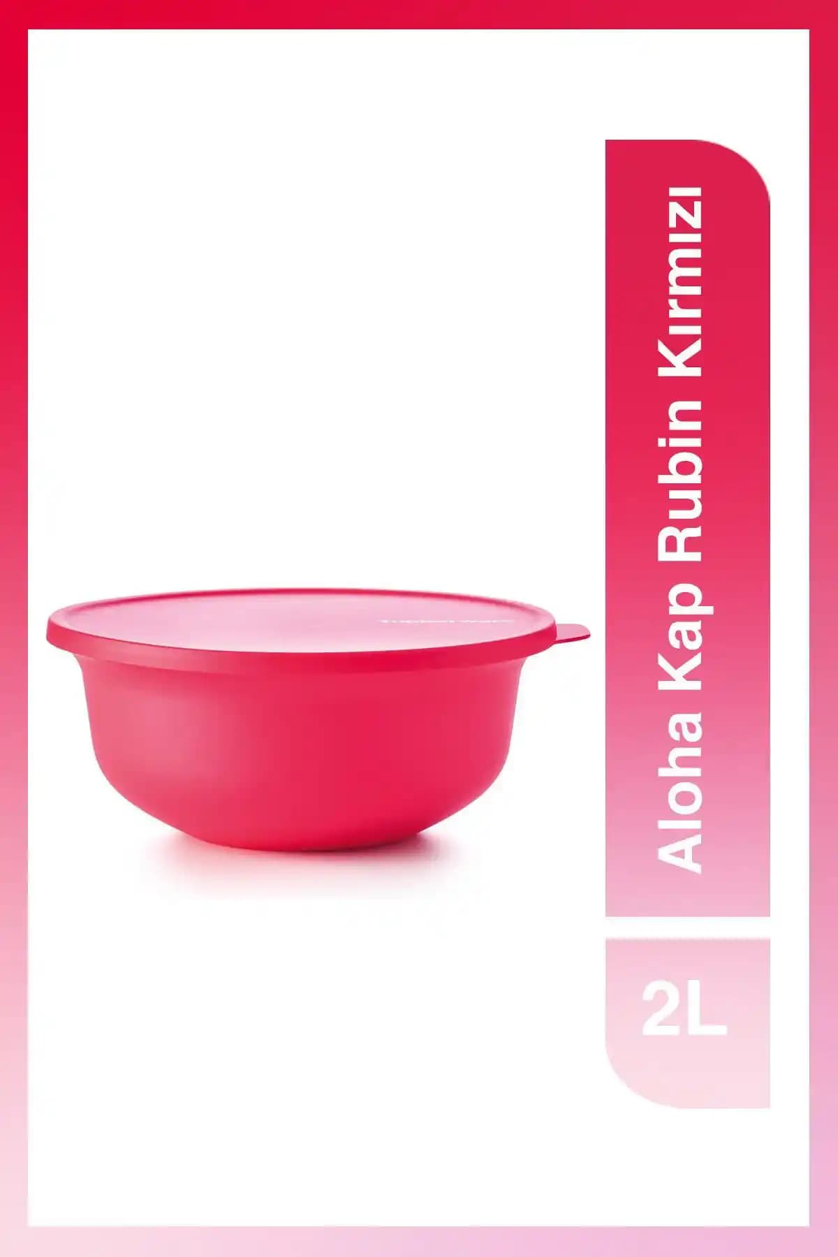 Tupperware Aloha Meyve ve Sebze Saklama Kabı Rubin Kırmızı 2 Litre Günlük Kullanım İçin
