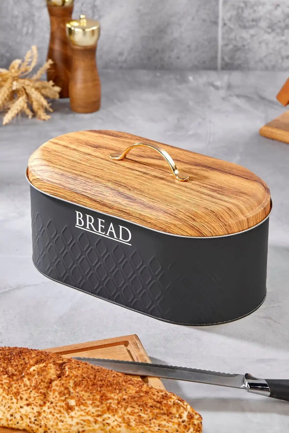 UCR HOME Yeni Desen Detaylı Metal Ekmeklik Modern ve Dayanıklı Tasarım